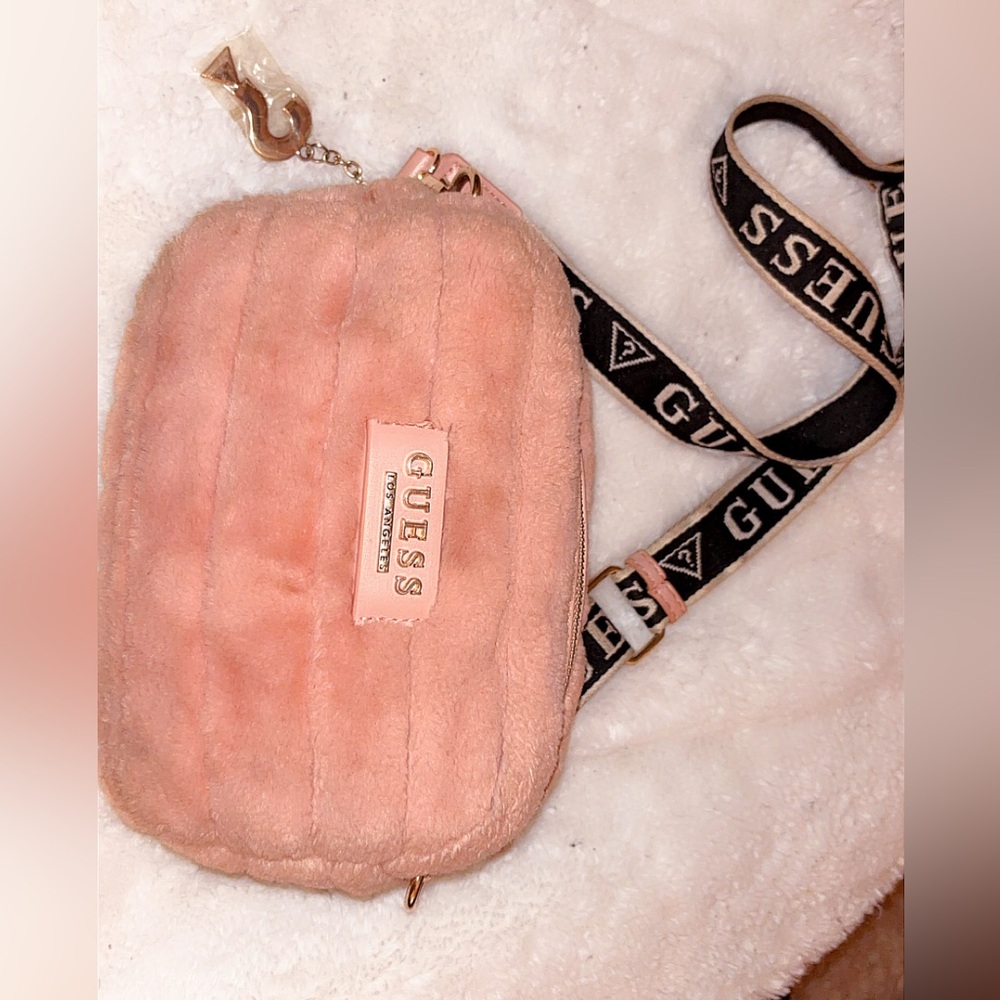 Guess Blush Faux Fur Crossbody Bag